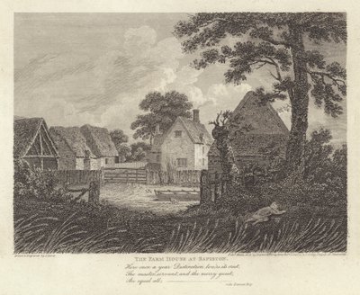 Robert Bloomfield, básník: The Farm House at Sapiston (rytina) od James Storer