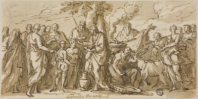 Lupercalia (recto) a Sketches of Figures (verso) od James Thornhill
