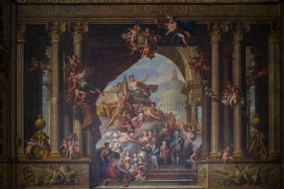 Západní stěna Malovaného sálu, asi 1707-27 (nástěnná malba) od James Thornhill