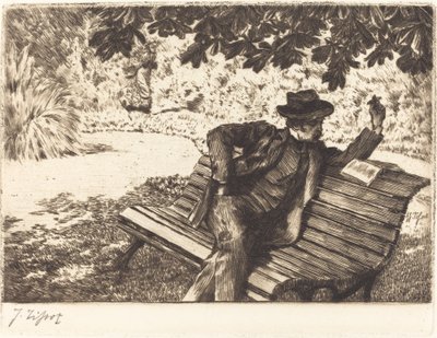 Denoisel Reading in the Garden, 1882. od James Tissot