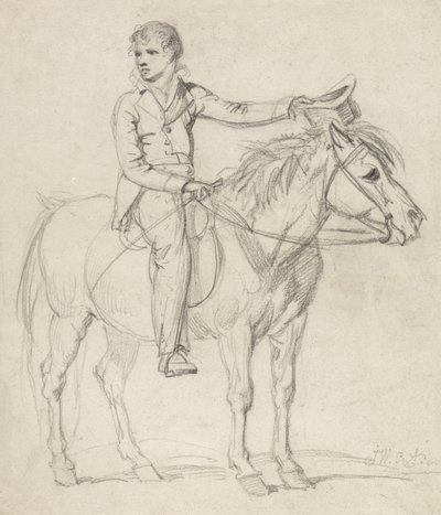 Lord Stanhope (1753-1816) jako chlapec jezdící na poníkovi (tužka na papíře) od James Ward