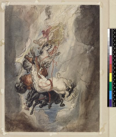Study for the Fall of Phaethon, c.1808 (grafit, pero, inkoust a wc) od James Ward