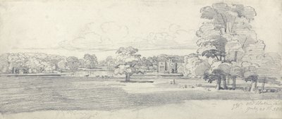 The Old Hall, Tabley, Surrounded by Parkland, 20. července 1814 (tužka na papíře) od James Ward