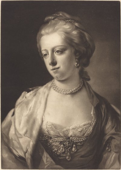 Princezna Caroline Matilda, královna Dánska od James Watson after Francis Cotes