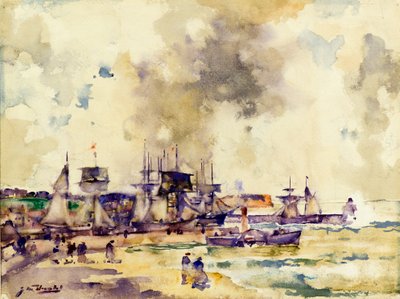 Arbroath Harbor (akvarel) od James Watterston Herald