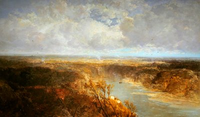 Pohled na řeku Swale (olej na panelu) od James Webb