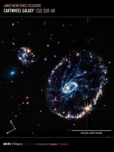 Galaxie Cartwheel (MIRI Compass Image) od James Webb Space Telescope (NASA)