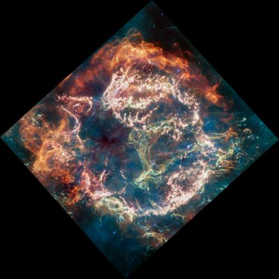 Cassiopeia A (obrázek MIRI) od James Webb Space Telescope (NASA)