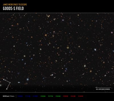 JWST Advanced Deep Extragalactic Survey (NIRCam Compass Image) od James Webb Space Telescope (NASA)