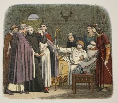 Anselm jmenován arcibiskupem z Canterbury Vilémem II., 1093, z Kroniky Anglie 55 př. n. l. až 1485 n. l., vyd. Londýn, 1863 od James William Edmund Doyle