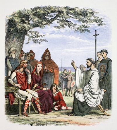 Augustin káže před králem Ethelbertem, 597 1864 od James William Edmund Doyle