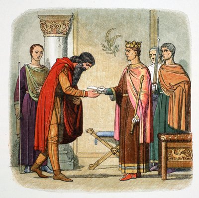Jindřich II. z Anglie zmocňuje Dermot MacMorrough k vybírání sil, 1170 1864 od James William Edmund Doyle