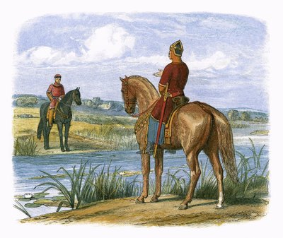 Henry a Stephen jednají přes Temži od James William Edmund Doyle