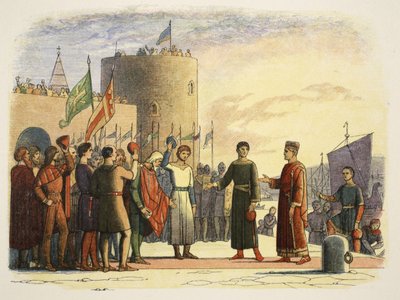 Henry at Waterford, Irsko, 18. října 1172, od A Chronicle of England BC 55 do AD 1485, pub. Londýn, 1863 od James William Edmund Doyle