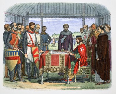 Král John podepisuje Velkou chartu, Runnymede, Surrey, 1215 1864. od James William Edmund Doyle