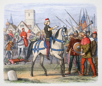 Král Richard II se setkává s rebely ve Smithfieldu, rolnické povstání, 1381 1864. od James William Edmund Doyle