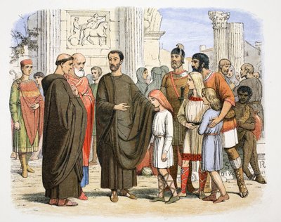 Svatý Řehoř Veliký a angličtí otroci v Římě, 590 1864. od James William Edmund Doyle