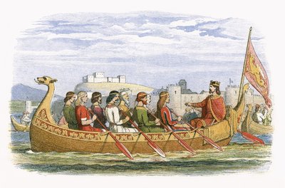 Edgarova bárka obsazená osmi králi na Dee od James William Edmund Doyle