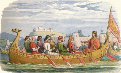 Člun Edgar s posádkou osmi králů na Dee, 973 1864 od James William Edmund Doyle