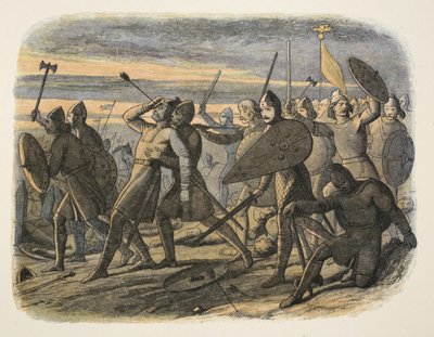 Smrt Harolda II. v bitvě u Hastingsu, 1066, od A Chronicle of England BC 55 do AD 1485, pub. Londýn, 1863 od James William Edmund Doyle