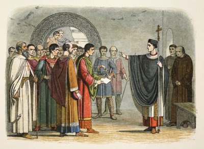 Thomas Becket zakáže hraběti z Leicesteru, aby nad ním vynesl rozsudek od James William Edmund Doyle