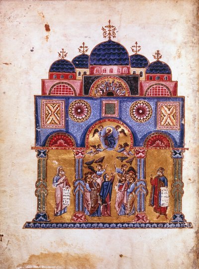 Ilustrace z Homilií o Panně Marii, byzantský rukopis, 12. století od James of Kokkinobaphos