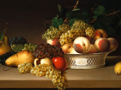 Ovoce v čínském košíku, 1822 od James the Elder Peale