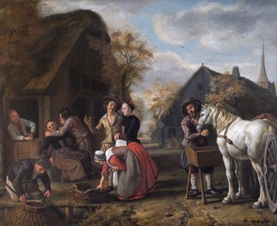 Vesnická scéna od Jan (1620-76) Victors