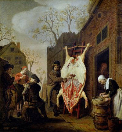 Řeznictví (olej na plátně) od Jan (1620-76) Victors