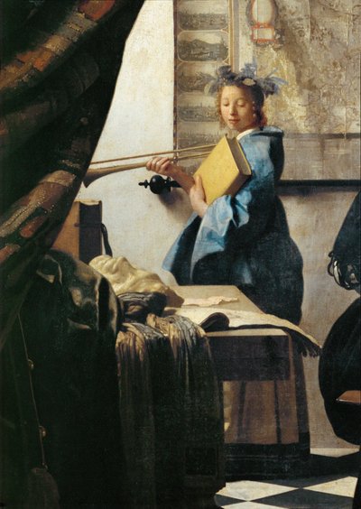 Malíř a jeho model jako Klio (olej na plátně) od Jan (1632-75) Vermeer