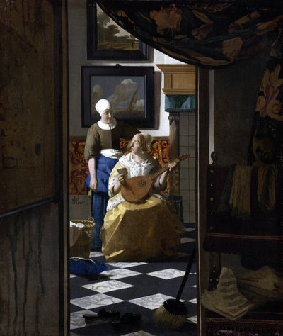 Milostný dopis, cca 1669-70 (olej na plátně) od Johannes Vermeer