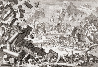 Zemětřesení v roce 1667 v Dubrovníku, Chorvatsko. od Jan (after) Luyken