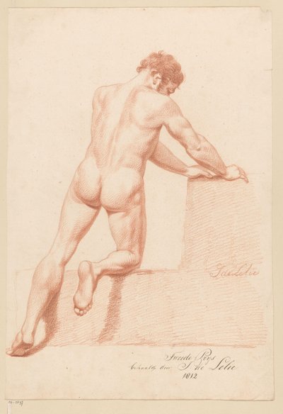 Klečící mužský akt, pohled zezadu (2. cena 1812) od Jan Adriaan Antonie de Lelie