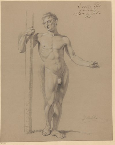 Stojící mužský akt, při pohledu zepředu (1. cena 1817) od Jan Adriaan Antonie de Lelie