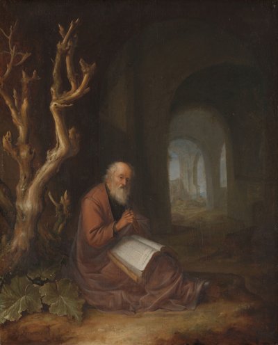 Poustevník se modlí v ruinách od Jan Adriaensz. van Staveren