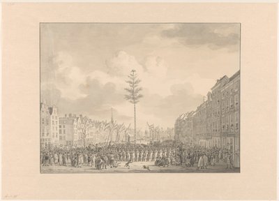 Strom svobody na náměstí Grote Markt v Rotterdamu, 1795 od Jan Anthonie Langendijk Dzn (possibly)