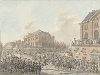 Příjezd Ludvíka Napoleona do Amsterdamu 20. dubna 1808 od Jan Anthonie Langendijk Dzn (signed by artist)