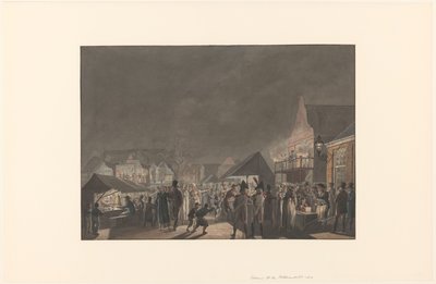 Veletrh na Botermarkt v Amsterdamu, 1810 od Jan Anthonie Langendijk Dzn