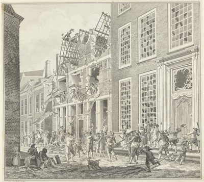 Vyrabování domu Lucase van Stevenincka, 1787 od Jan Arends (signed by artist)