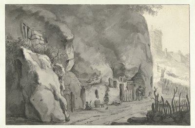 Skalní domy na Loiře od Jan Asselijn (attributed to)