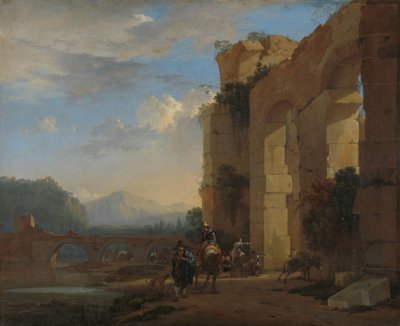 Muleteři vedle italské ruiny Oslí řidiči vedle ruiny v Itálii od Jan Asselijn