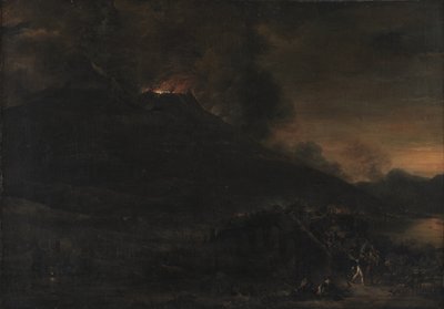 Erupce Vesuvu za soumraku od Jan Asselijn