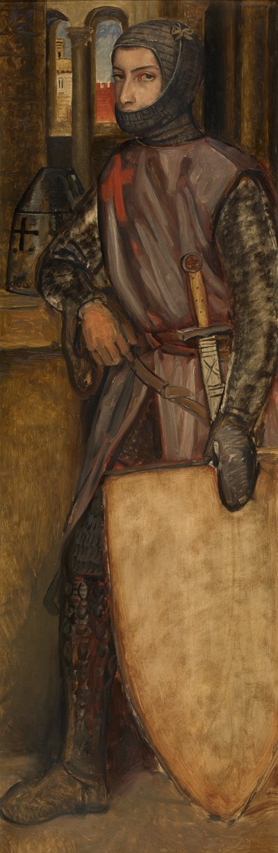 Godfrey z Bouillonu (olej na panelu) od Jan August Hendrik Baron Leys
