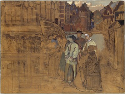 Lukostřelecký svátek v Antverpách v 16. století, kolem roku 1850 od Jan August Hendrik Leys