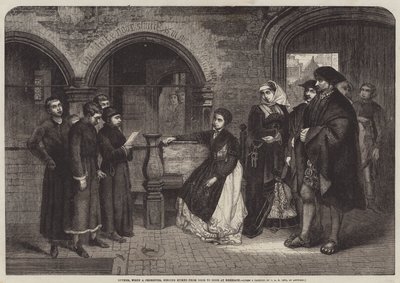 Luther, když byl sboristou, zpíval v Eisenachu od dveří ke dveřím. od Jan August Hendrik Leys