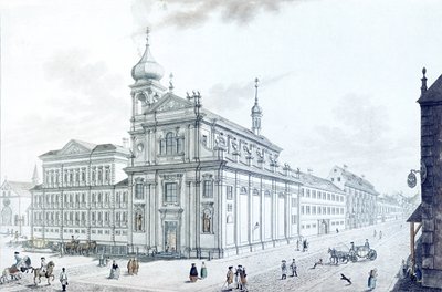 Kostel Hibernians (irských františkánů) a Hibernian (Hybernská) ulice, 1781 od Jan Balzer