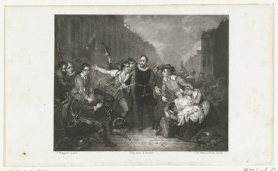 Sebeobětování starosty Pietera van der Werff, 1574 od Jan Baptist Tetar van Elven