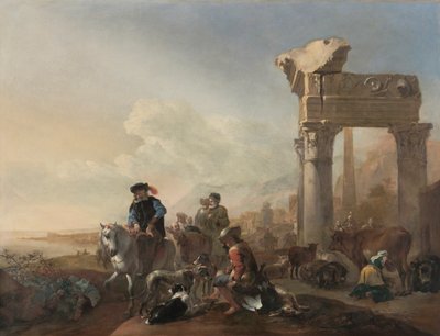 Lovci poblíž ruin, 1648. od Jan Baptist Weenix