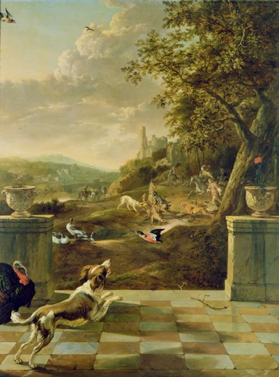 Lovecká scéna od Jan Baptist Weenix
