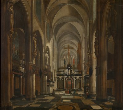 Interiér katedrály svatého Donatiána v Bruggách, cca 1696. od Jan Baptist van Meunincxhove